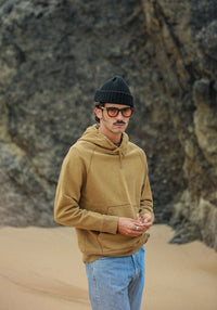 Hoodie Raglan Acid Wash Gold